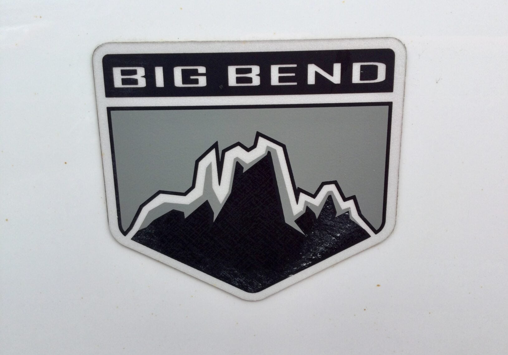 Ford Bronco Sport Big Bend emblem with mountain graphic.