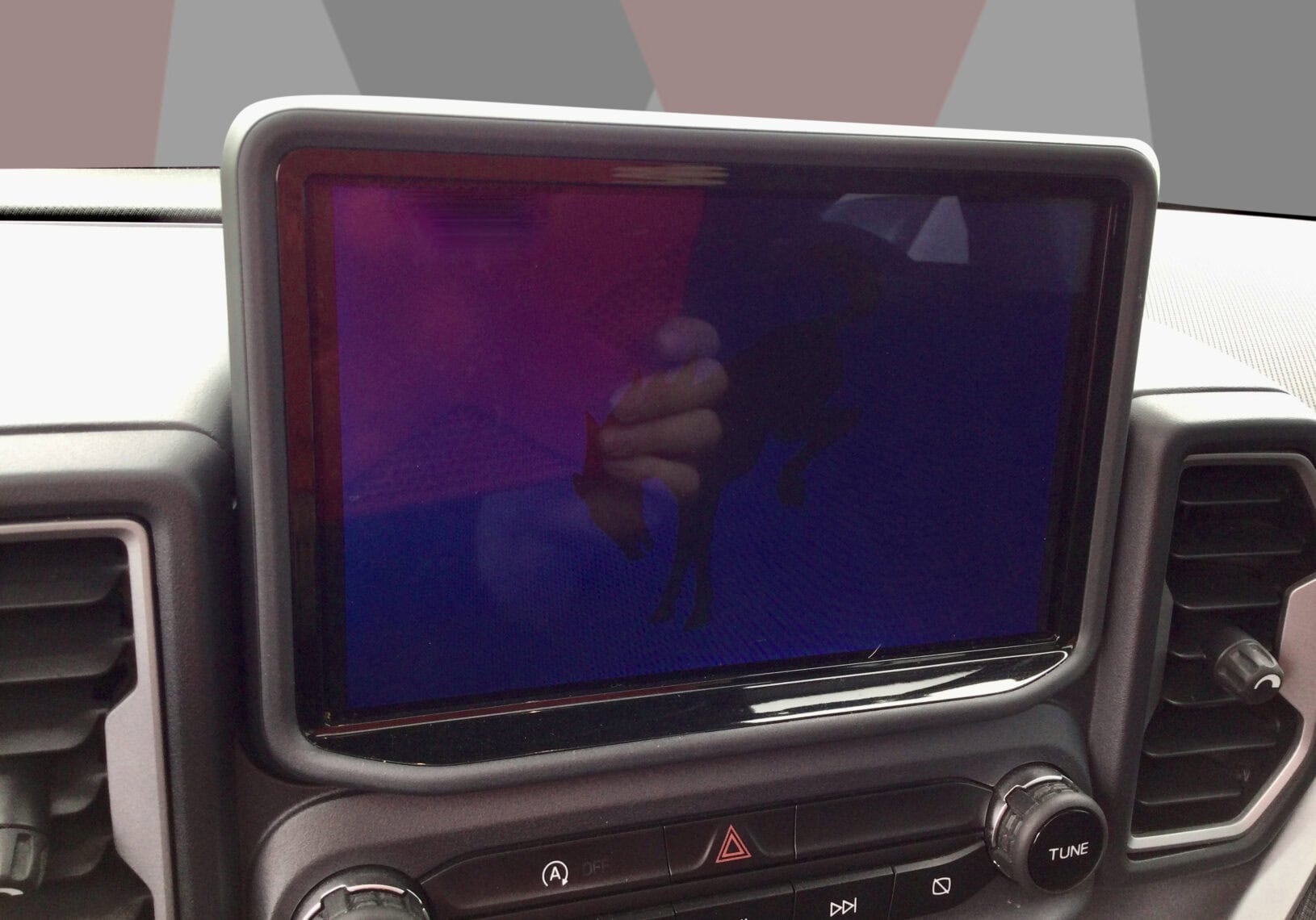 Close-up of the infotainment screen in a 2022 Ford Bronco Sport.