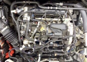 All-wheel drive engine with advanced components and wiring.